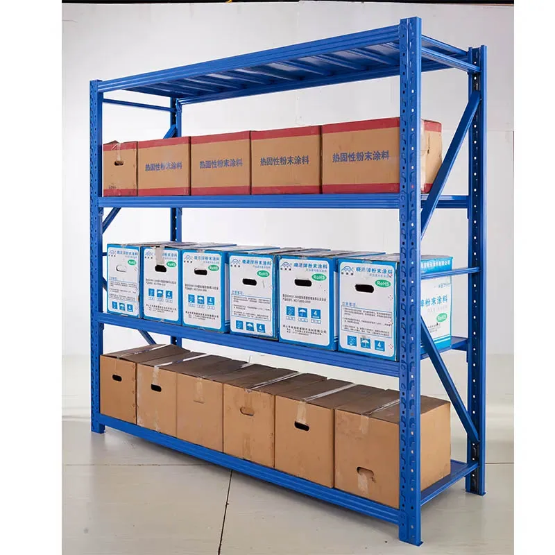 Customized Steel Metal Shelves Storage Display Stand Galvanized Light Duty Metallic Single-sided Warehouse Rack