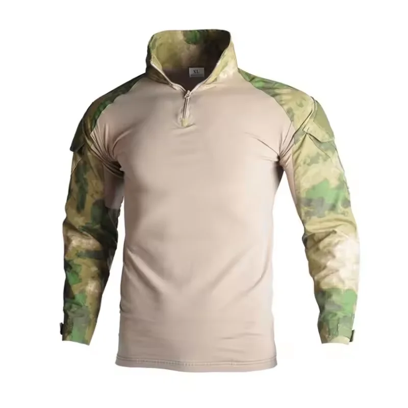 Breathable Camo Uniform Suit in Spandex for Outdoor Activities Shirt Top CP g2 Tactical Combat Training