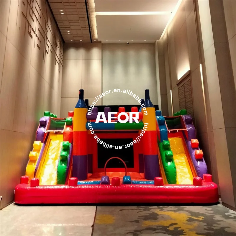 New Product Jumping Castle Double Slide Outdoor Jumping Castle With Slide And Pool Inflatable Bounce House Inflatable Castle