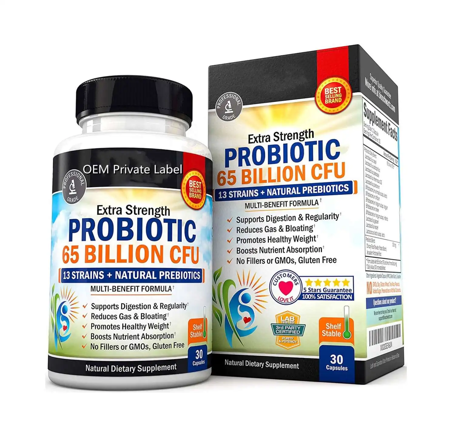 Women Probiotic Capsules Billion Lactobacillus Acidophilus Digestive  Capsules Supplement Probiotic Powder Pills Private Label