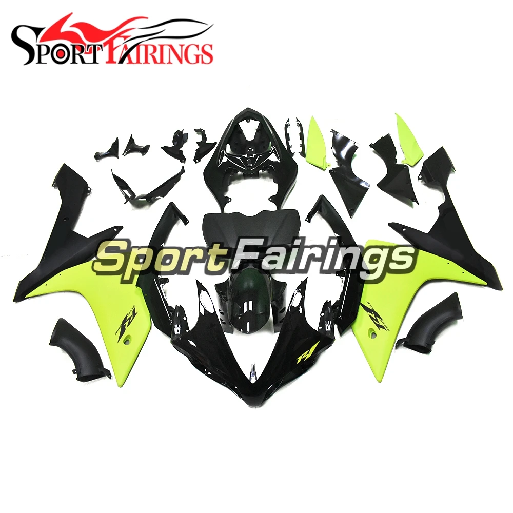 Neon Yellow and Black Sportbike Fairings for Yamaha YZF1000 R1 2007 2008 R1 07 08 ABS Injection Cowlings Bike COVERS