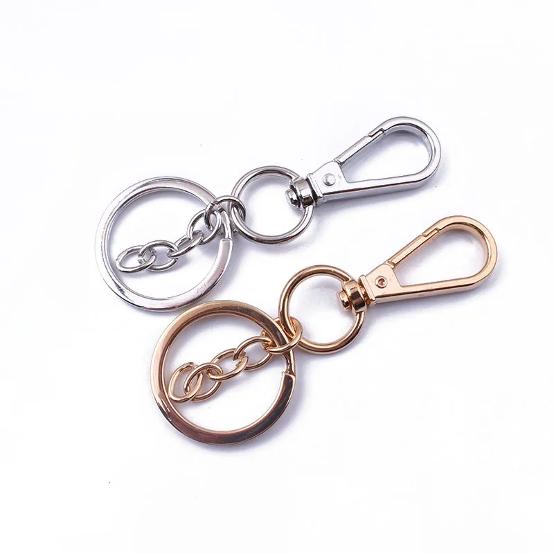 30mm*80mm Wholesale Newest Key Buckle With Chain and  Ring Customized Key Chain Sets Metal Crafts Hardware Accessories