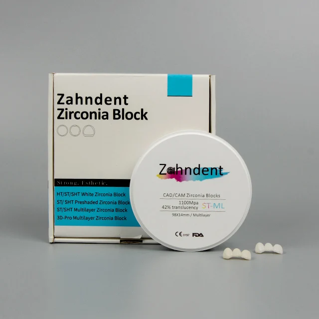 CAD CAM Dental Consumables Ceramic Zirconia Dental Milling Machine Zirconia Block Zirconia Products ST Shaded 98*10-30mm