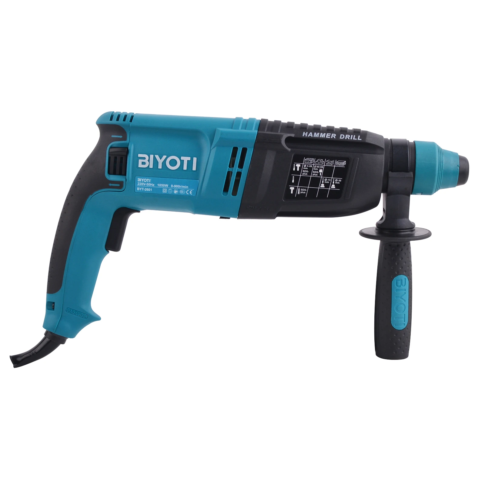 BIYOTI Professional 110 V-240 V Rotary Electric Hammer 26 mm Rotary Drill Manual Hammer Used For Drilling