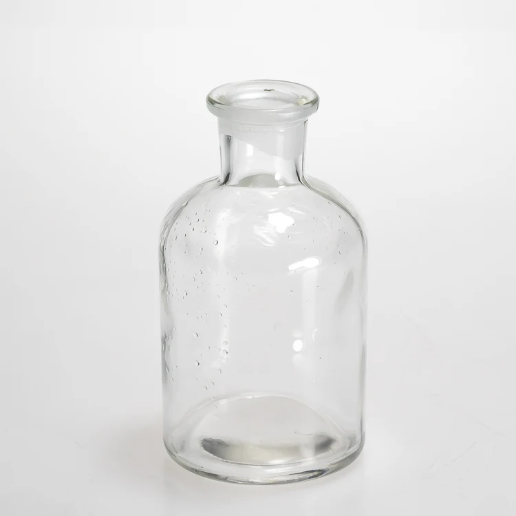 125ml Lab use glass narrow mouth clear reagent bottle with glass lid