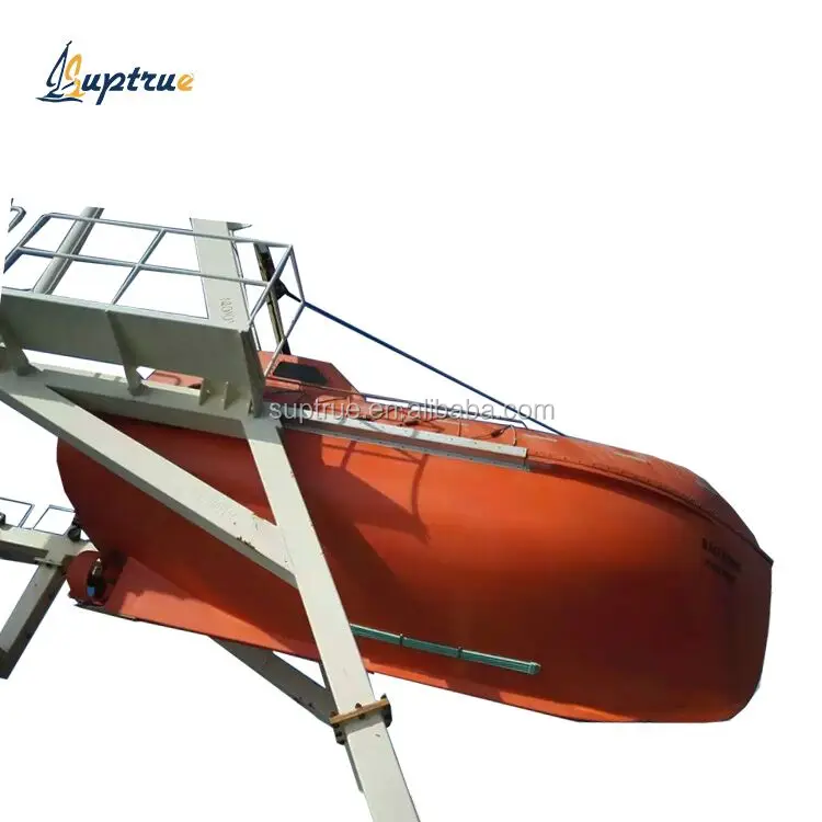 Cargo Ship 16 Persons Fiberglass orange marine rescue boat Fire Proof Free Fall Lifeboat for sale
