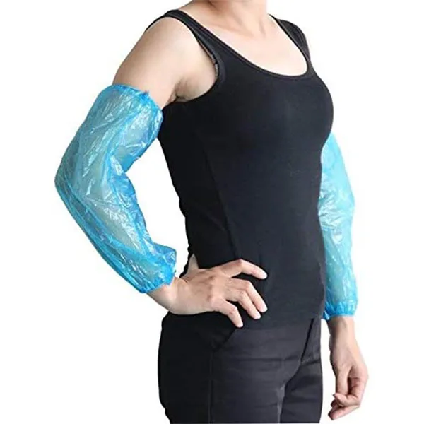 Transparent Pe  Cpe  Plastic  over sleeve disposable plastic arm sleeve cover blue over sleeve