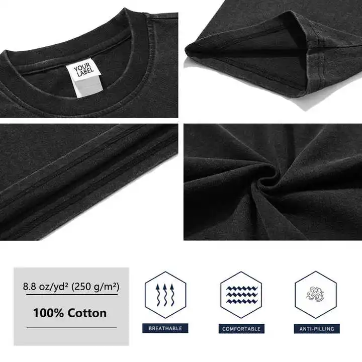 AI-MICH Oem 100% Cotton Mens Oversized Tshirt Dtg Print Tee Logo T-Shirt Heavyweight  Acid Washed Vintage Custom T Shirt