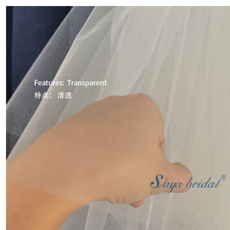 Tulle Three-layer Comb Wedding VEIL Sayabridal bride veils hard tulle yarn puffy  style white ivory black color choose