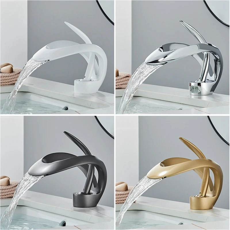 Photo Bathroom Wash Basin Sink Tap Waterfall Bathroom Faucet