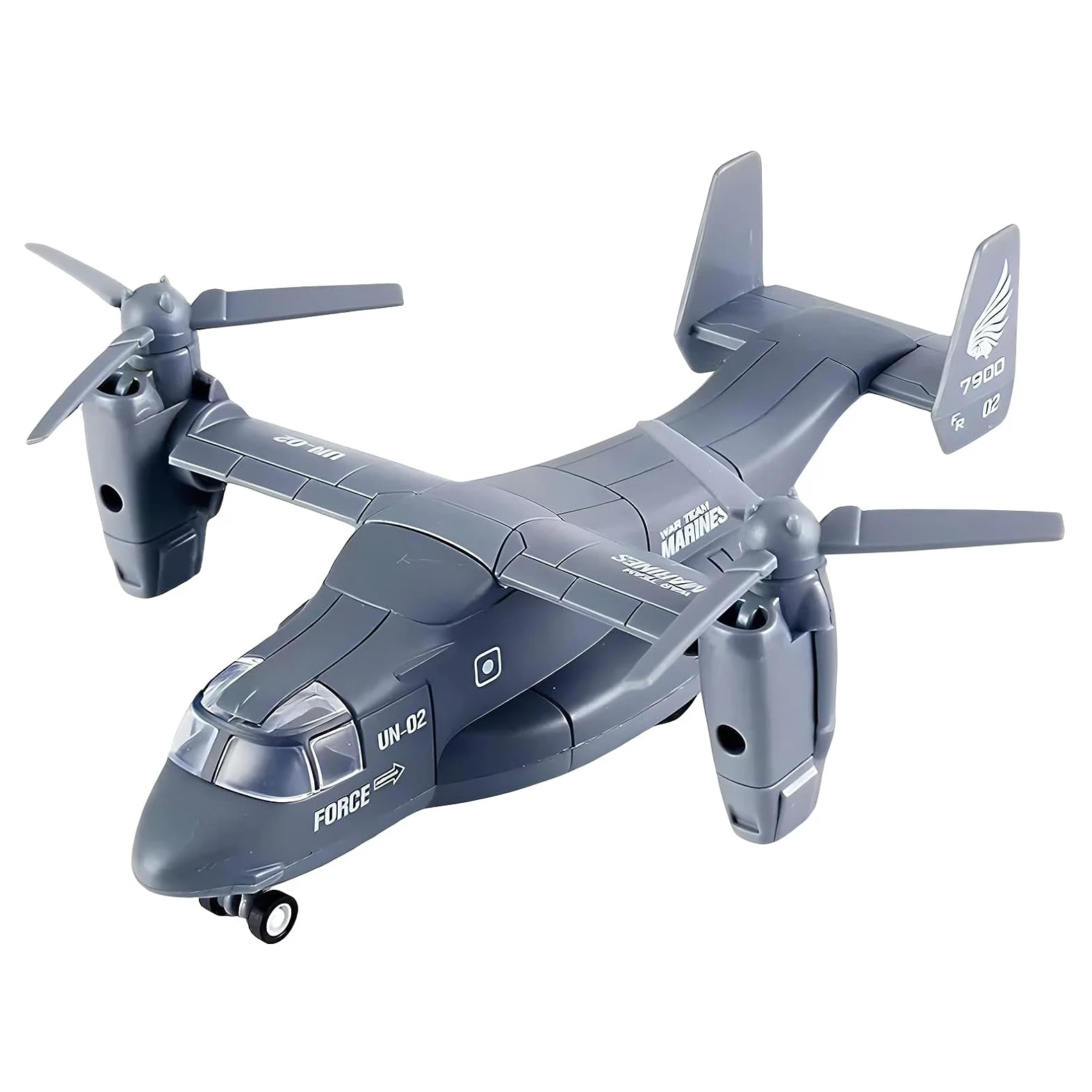 Детский металлический военный вертолет V-22 Скопа модель самолета-транспортера из сплава в масштабе 1:400 с подсветкой и звуковыми игрушками