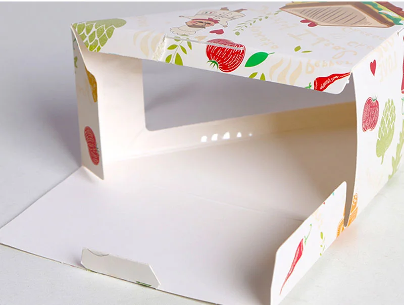 Food Grade Kraft Paper Colorful Triangle Pizza Slice Box With The Window