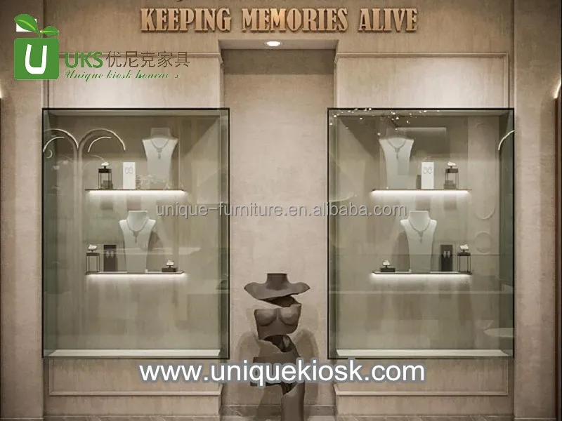High level jewelry display stands for retail store jewelry shop cabinet glass showcase diamond store fixture watch shop design