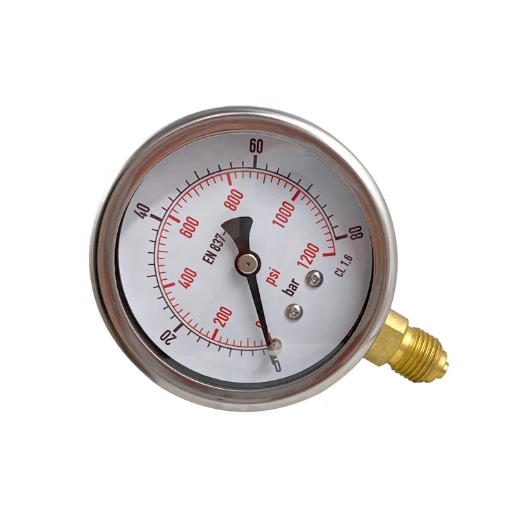 High Precision Surface Mount Glycerin Liquid Fill Pressure Gauge