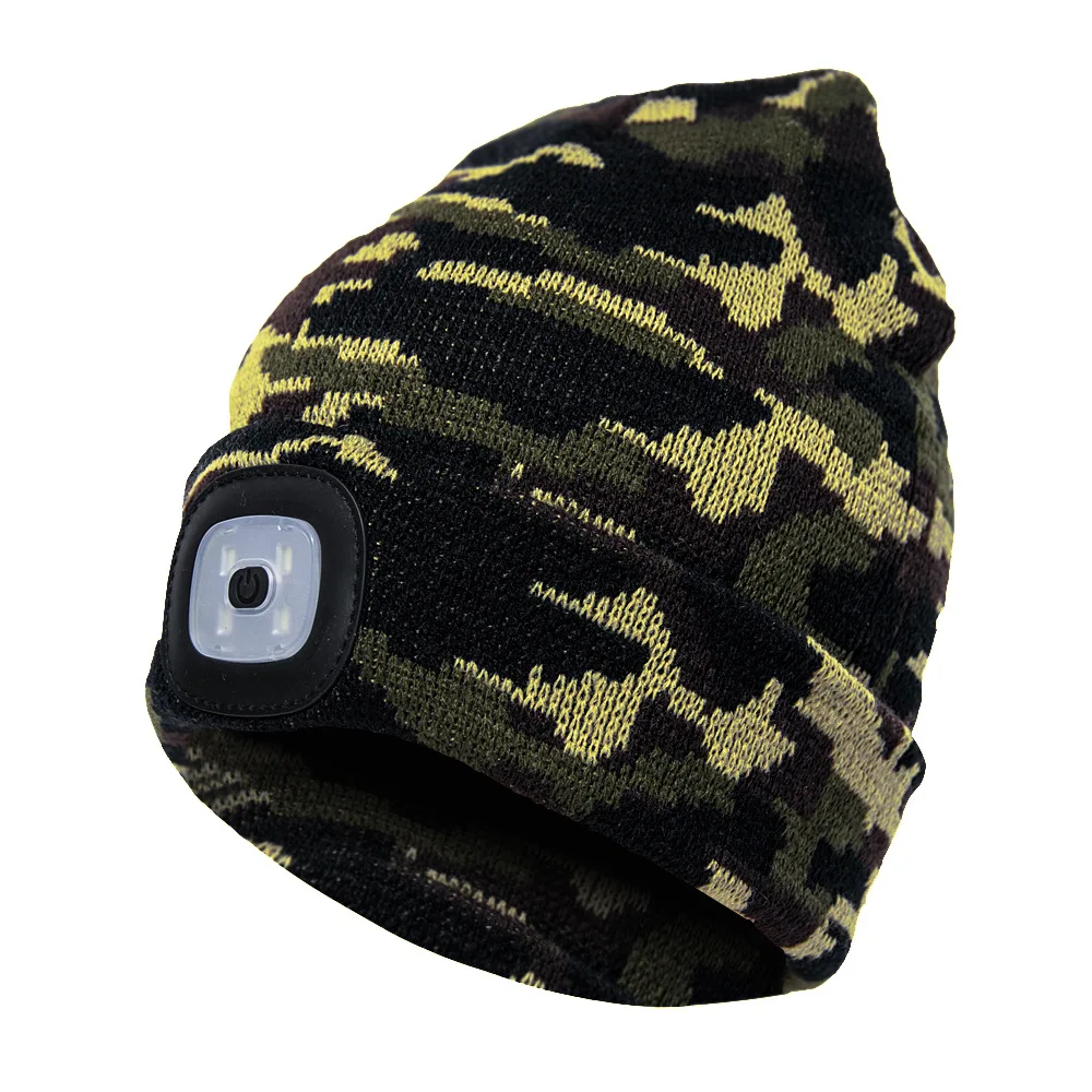 
OEM Gorros De Invierno Para Hombre Pescador Mujer Frio Tejido Gorra Sombrero Accesorios LED Light Cappello Beanie Winter hats 