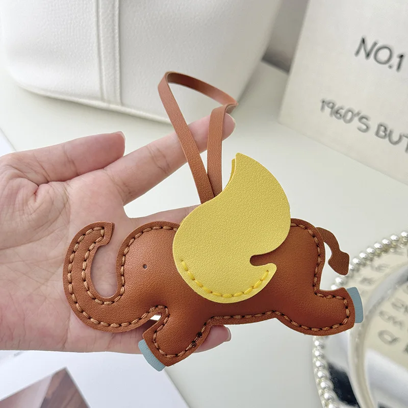 New elephant Angel Wings elephant  bag charm key chain bag accessories creative and cute leather accessories gift