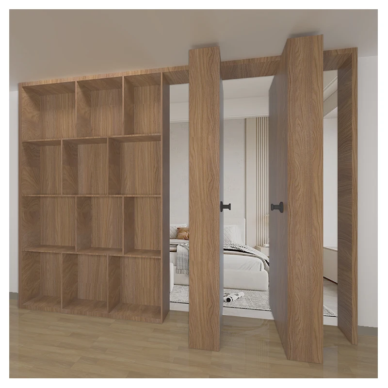 Frameless Secret Doors Wood Veneer Invisible Flush Wooden Concealed Hidden Room Invisible Door