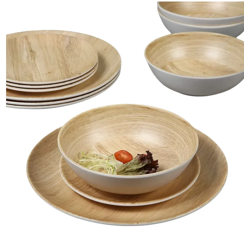 New  style Eco-friendly Cheap Disposable Dinnerware Set Plates Food Bamboo Plate