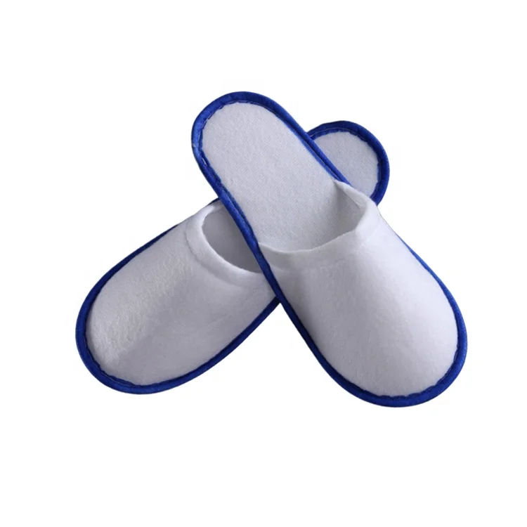 Embroidered Silk Velvet Closed Toe Chinese Silk Slippers For Hotel