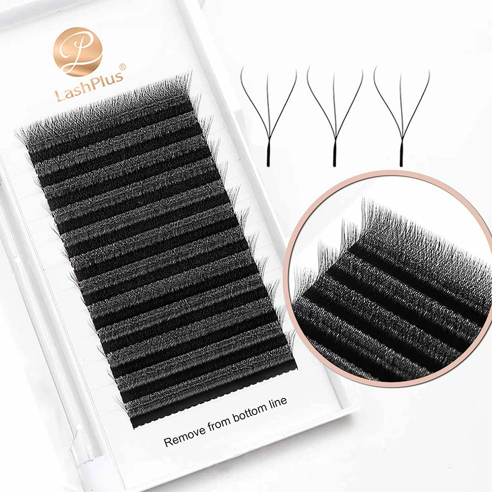 LashPlus wholesale W lash extension Korean PBT soft black 3D 4D 5D 6D 8D 0.07 w lash extensions