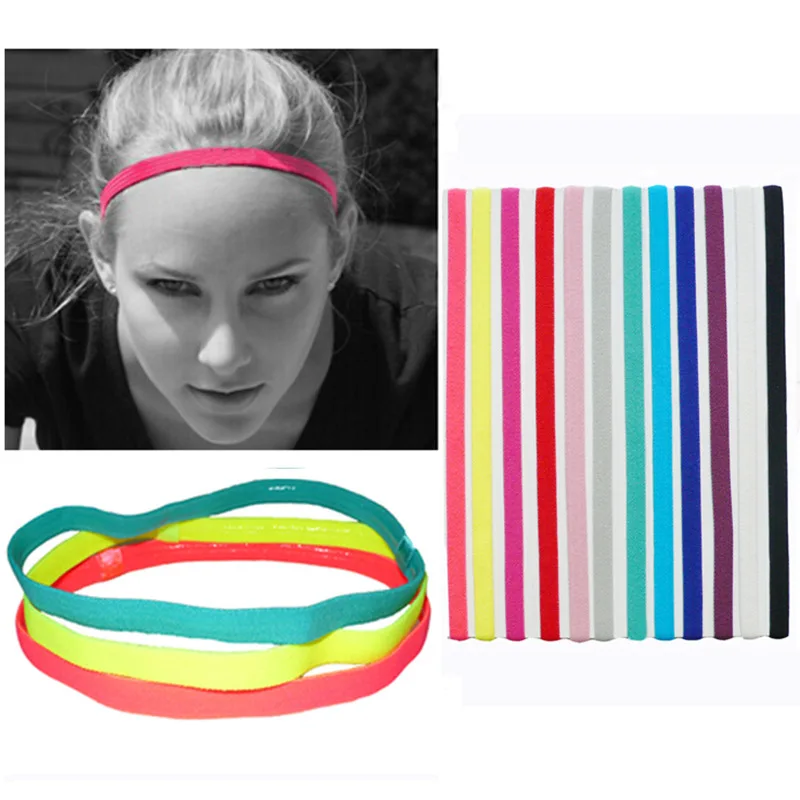 Popular Elastic String Candy Sports Yoga Silicone Headband Running Headband Football Hair Band
