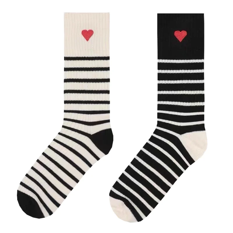 Spring Autumn Colorful Striped Socks for Unisex Wholesale Classic Hot Sale Breathable Cotton Classics Football Use Casual Look