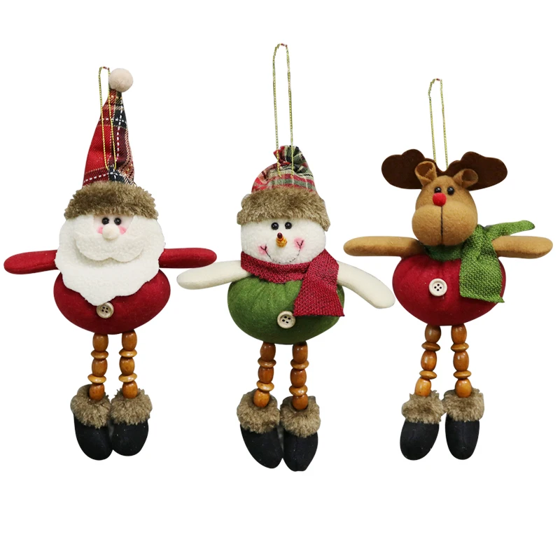 6pcs/Set Lovely Christmas Tree Dolls Toy  Santa Clause Reindeer Snowman Doll  Christmas Gifts Wholesale decoration figures