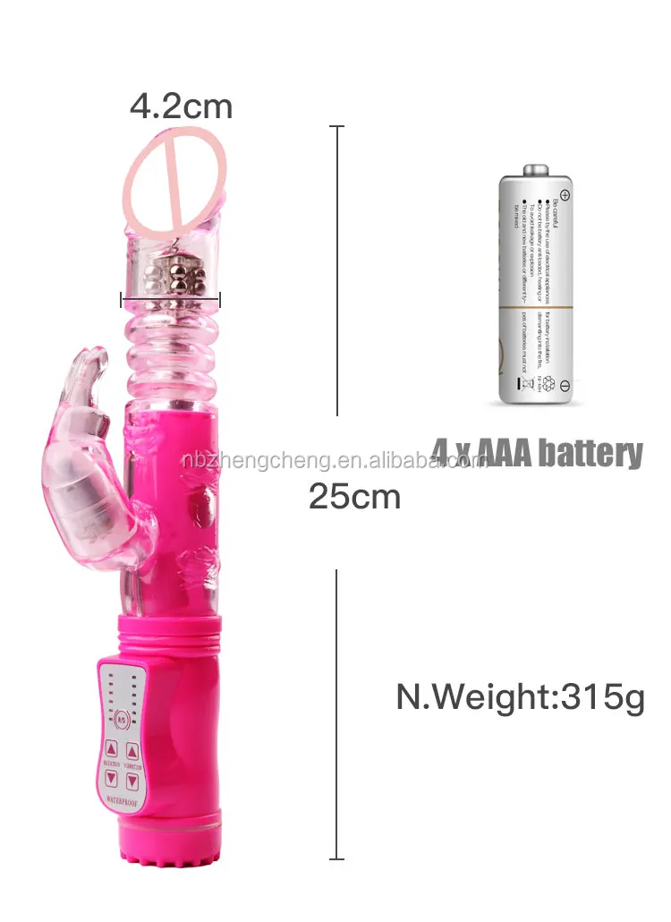 Women G Spot Massager Thrusting Realistic Rotating Head Sex Toy Rabbit Dildo Vibrator