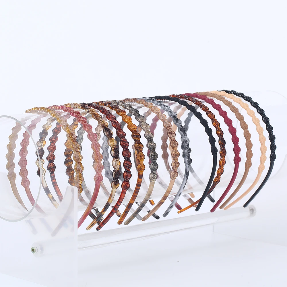 Fashion Effortless Flower Decor Headband for Women Girls Colorful Hair Headbands with Teeth for Kids Teens Lady