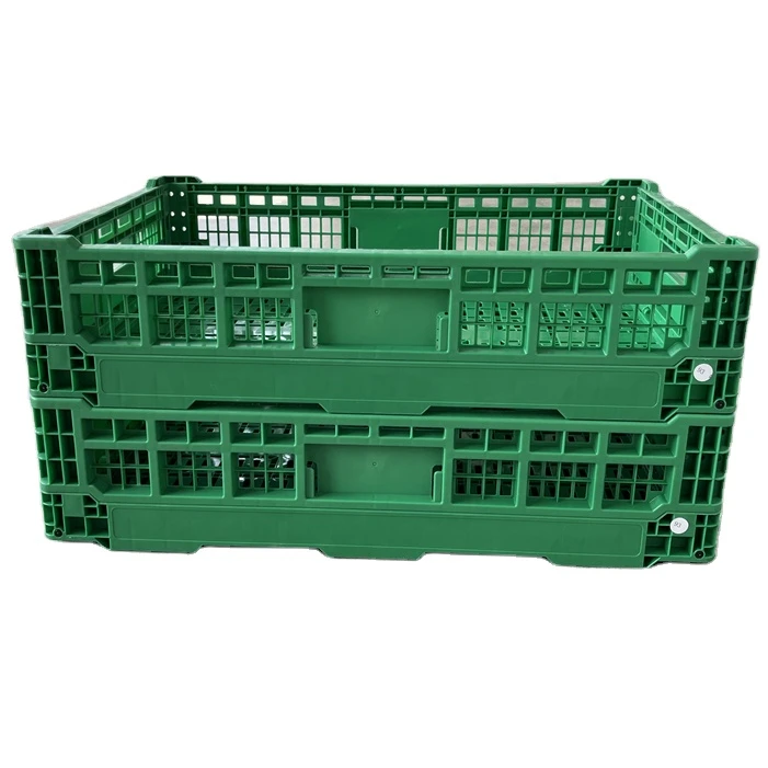 collapsible feature 600x400x140  mm plastic Supermarket Storage Fruit Foldable Vegetable crate