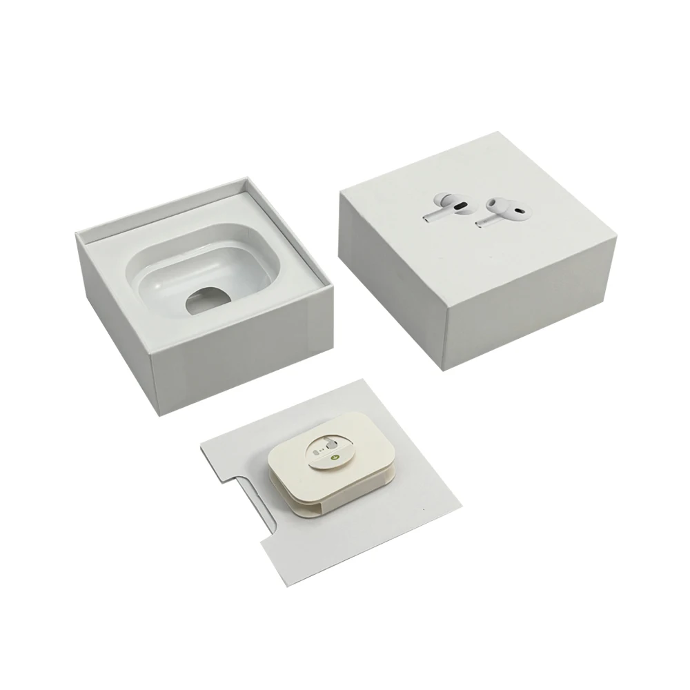 Customized Logo Luxury Cardboard Electric Packaging Removable Lid And Based 2 Piece Rigid Boxes for bluetooth earphone