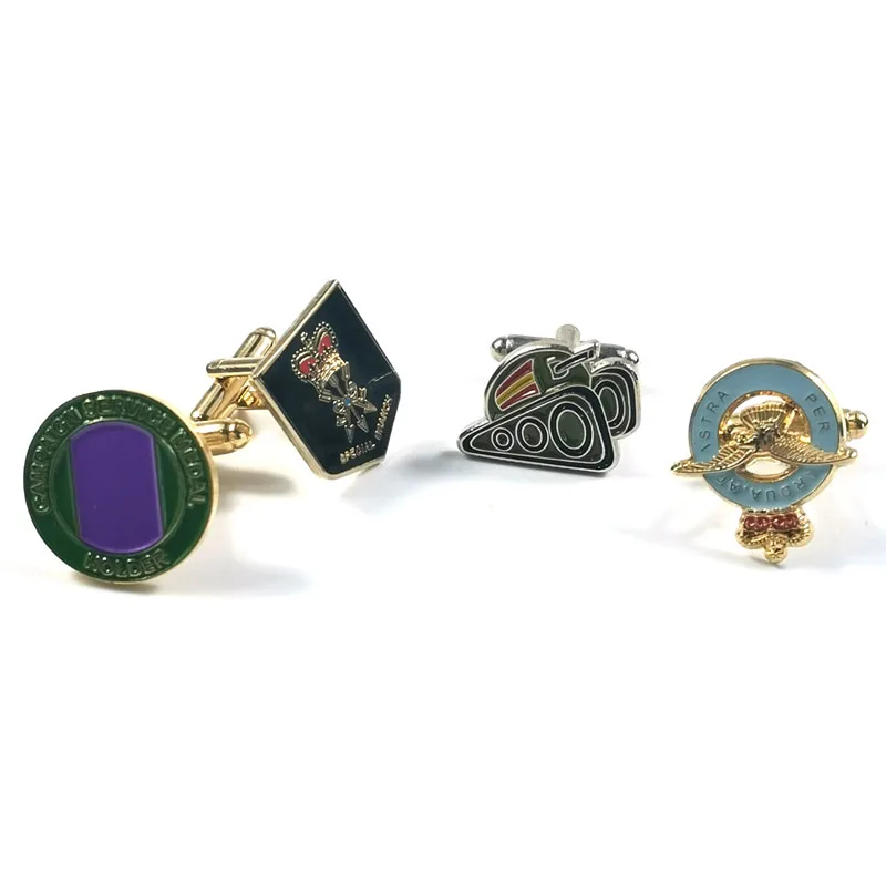 China Manufacturer Customized Cufflinks Men Enamel Custom Logo Cufflink Brass
