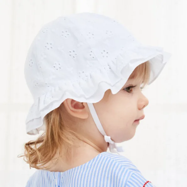 New Spring Summer Outdoor Baby Girls Hat Lace Bowknot fisherman hat Baby Sun Hat Kids Sun Caps Toddler Sunscreen Cap