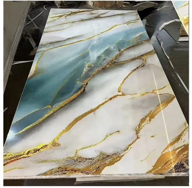 UV marble continuous texture co-extruded bamboo charcoal wood veneer wall panel for background walls 4*8ft