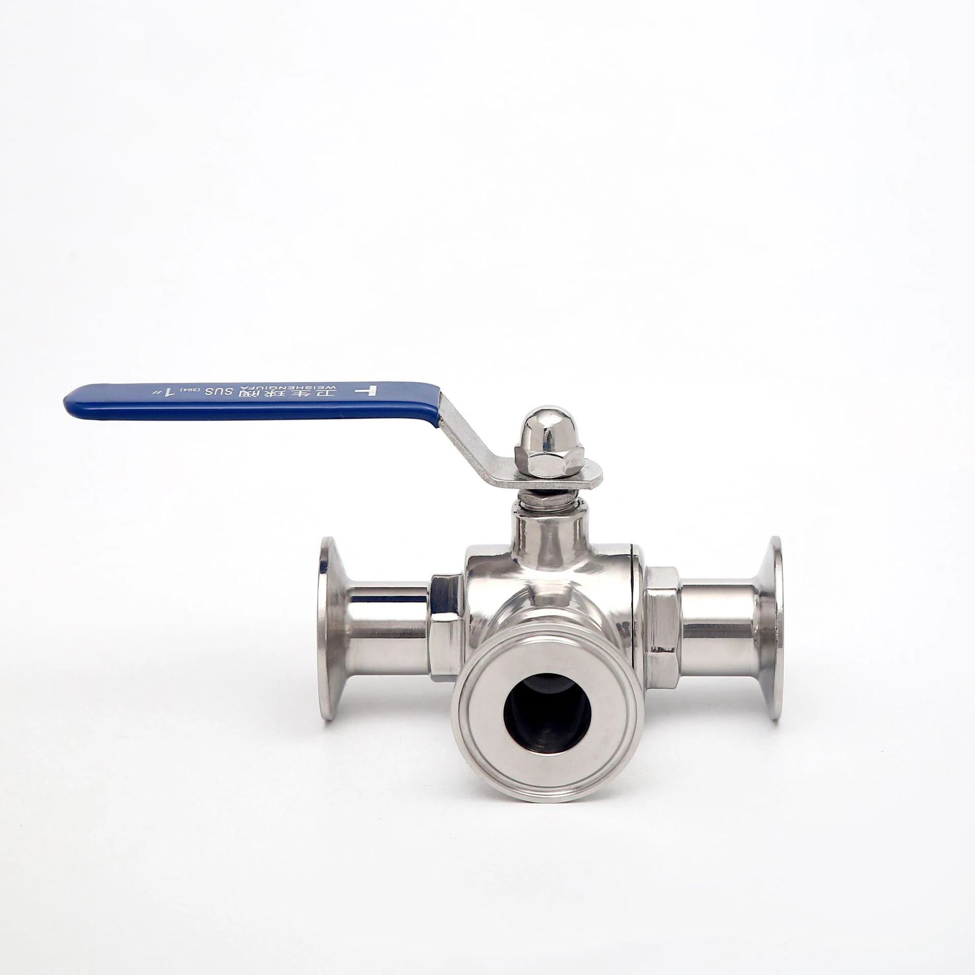 High quality Sanitary three way Ball valve 32mm stainless steel Food grade Sanitary clamp Ferrule Quick connect ball valve
