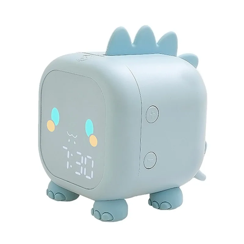 New fun dragon alarm clock usb voice time cartoon silicone lamp bedroom small night light intelligent alarm clock LED clock