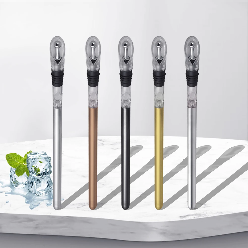 OUYADA Factory Direct Stainless Steel Wine Chiller Stick Bottle Cooler Stick Straw Vertical Novelty Drink Swizzle Sticks