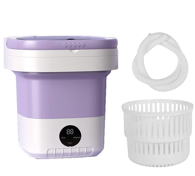 JEWIN 6L 8L 9L 10L 11L Cloth Washing Machine Portable Folding Mini Washing Machine with Adapter 40W