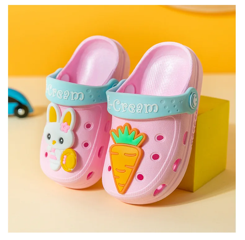 OEM ODM Custom Children summer non-slip soft soles indoor anti-collision garden shoes  slippers