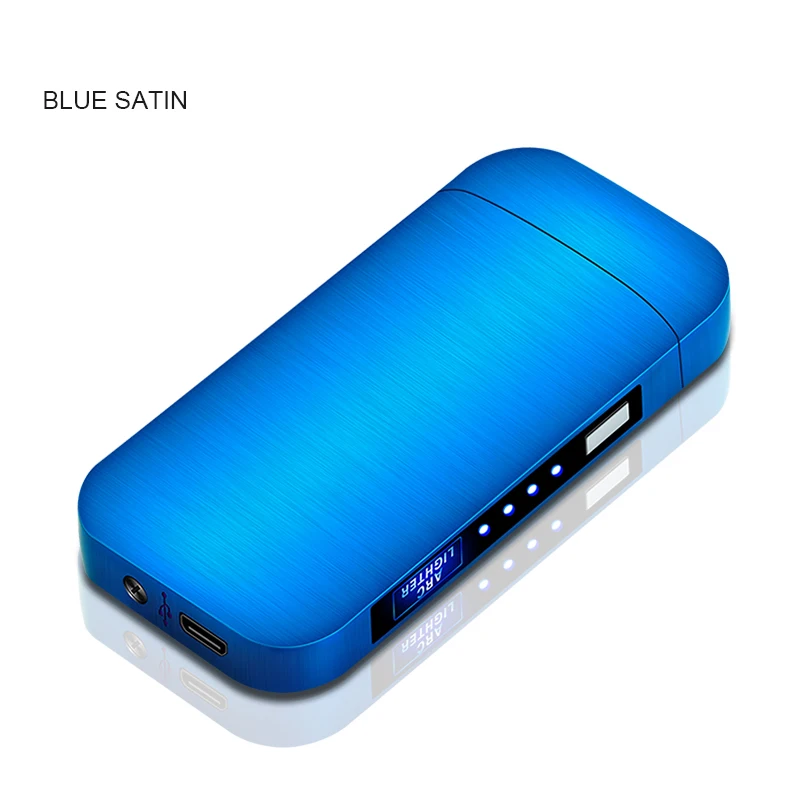 Двойная дуга плазменная электрическая перезаряжаемая USB ветрозащитная и водонепроницаемая бесконечная Зажигалка для мужского подарка