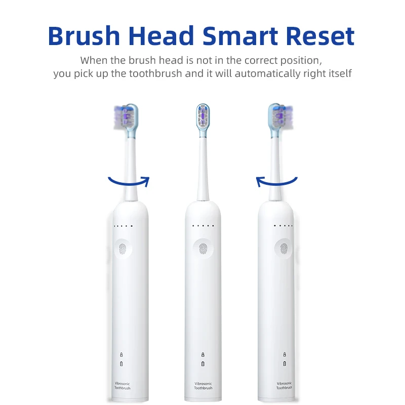 Vibrosonic Toothbrush Manufacturer Private Logo 60 Automatic Sweep Electrical Smart  Pressure Sensor Sonic Electric Toothbrush