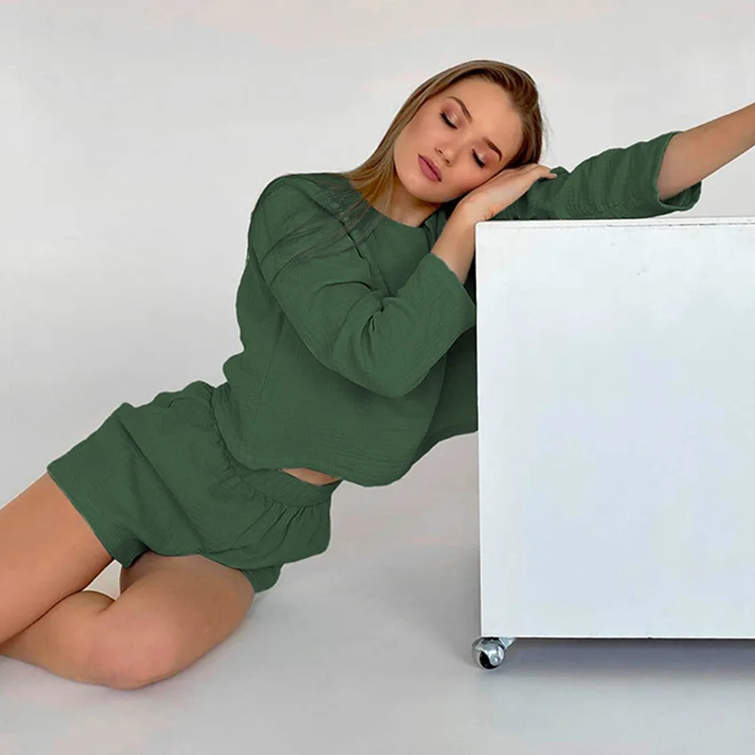 women girls loungewear nighty nightgown nightclothes home sleep night wear nightwear sleepwear custom linen pajamas for women