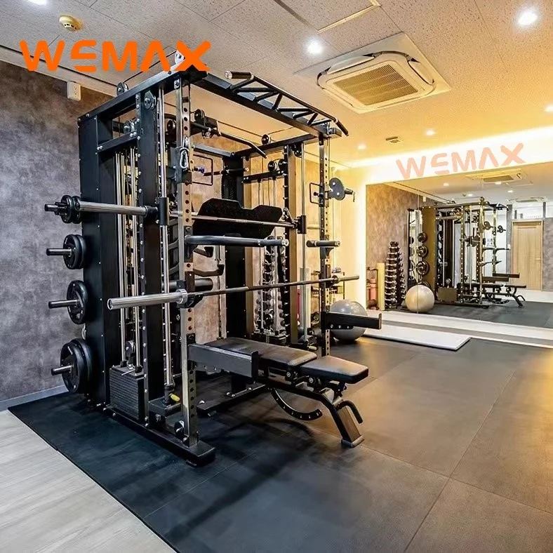 Wholesale 3*80 kg weight stackmulti functional smith machine Max01 home gym professional power rack equipment squat rack
