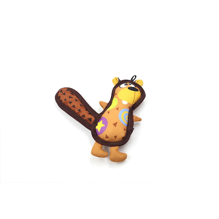 
plush dog toy factory Toy With Squeaker Printed Tough Beaver 