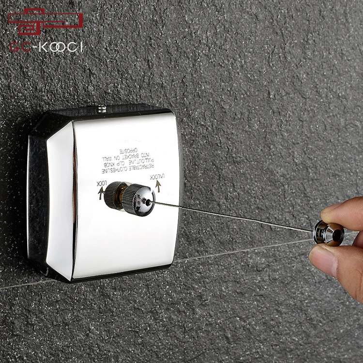 Invisible 304 stainless steel clothesline retractable clothes line drying quilt clothesline wall hanging punch-free