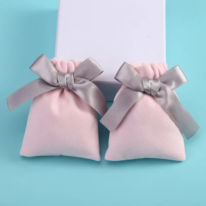 Low MOQ Colorful Flannelette Pocket Jewelry Velvet Storage Bag Small Drawstring Pouch for Gift Ring Custom Logo