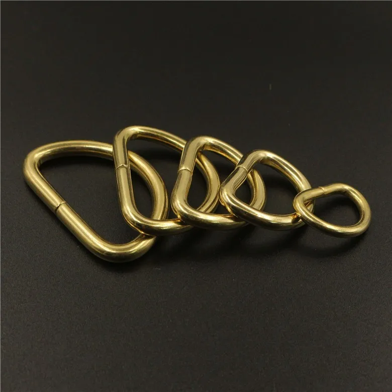Solid Brass D-ring with seams brass D ring buckle for Handbag Strap Belt Purse Webbing Dog Collar Hardware
