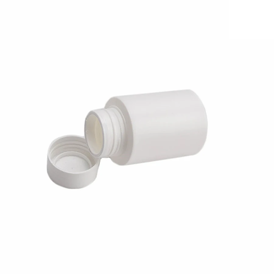 White Pharmaceutical Grade HDPE Plastic Medicine Pill Capsule Bottle