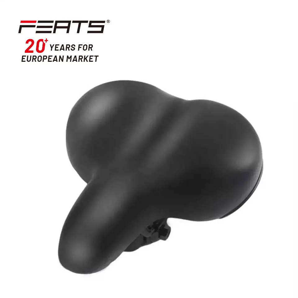 PU Foam and Leather Spring Suspension with  Plastic Base with Steel Clamp  City Bike Saddle Seat