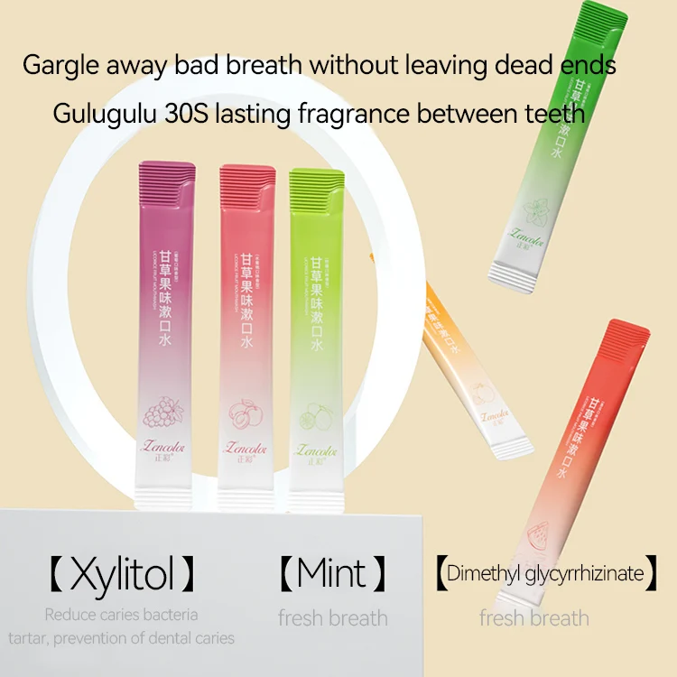 OEM Factory Wholesale Portable Mouthwash teeth whitening Oral care Fruit flavor Mouthwash In Sachet